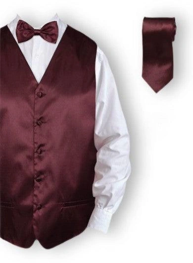 Satin Tuxedo Vest: Elevate Your Style. Classic Wine. Own the Night.